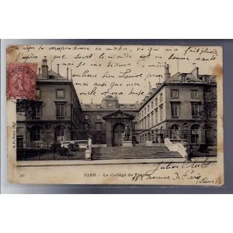 Expédié Aujourd’hui Carte postale 75 - Paris - le College de France - Voyage - Dos non divise
