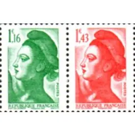 Meilleure Qualité Timbre de collection France - 5635 Paire Horizontale V+R - 40 ans de la Libert de Gandon