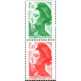 Top Qualité Timbre de collection France - 5635 Paire Verticale V+R - 40 ans de la Libert de Gandon