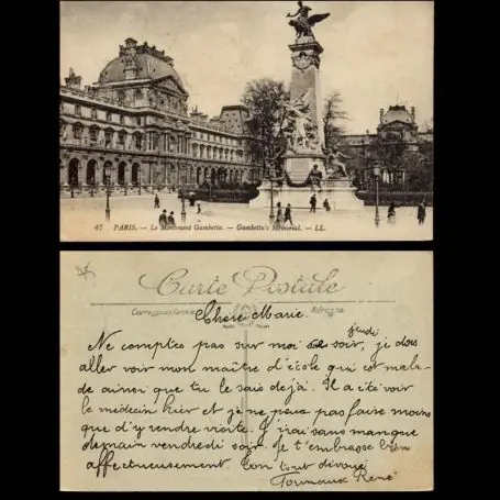Carte postale 75 - Paris - Le monument Gambetta Commande En Gros