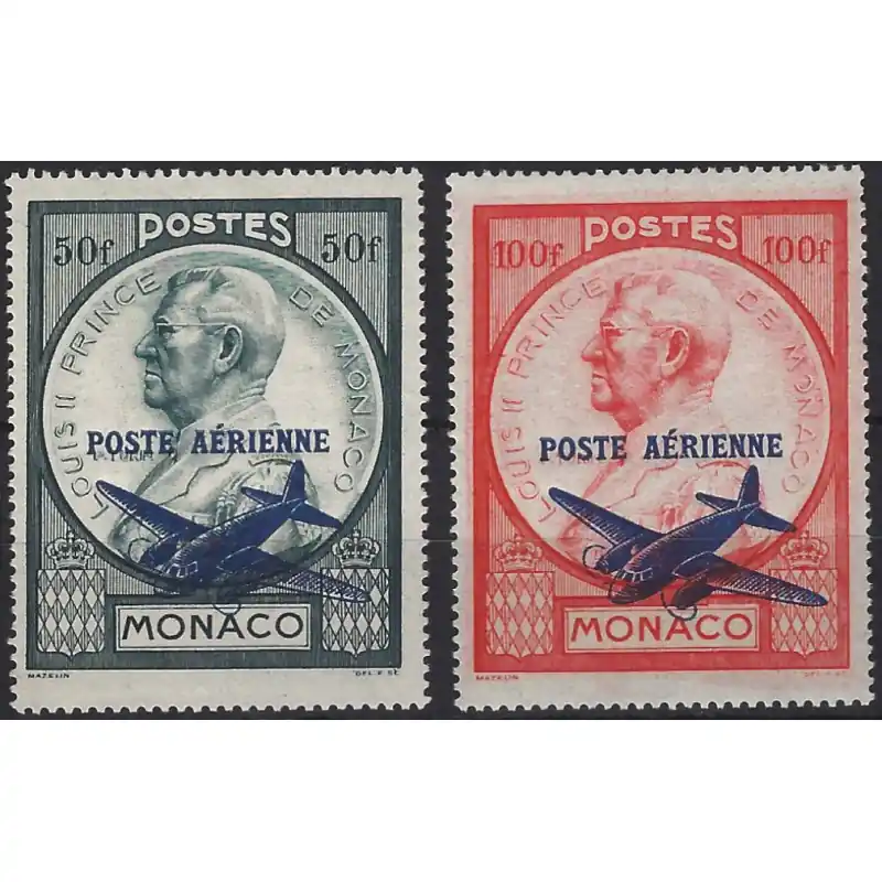 Monaco timbres poste aérienne N°13-14 série neuf**. Édition Limitée