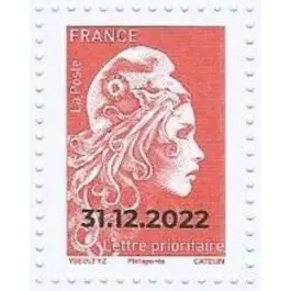 Timbre de collection France - 5642B MARIANNE L'ENGAGEE LETTRE PRIORITAIRE surcharge 31/12/2022 du salon d'automne 2022 Édition Limitée