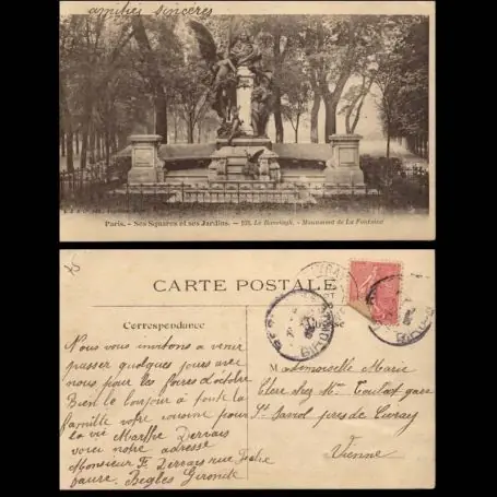 Soldes Carte postale 75 - Paris - Le Ranelagh - Monument de La Fontaine