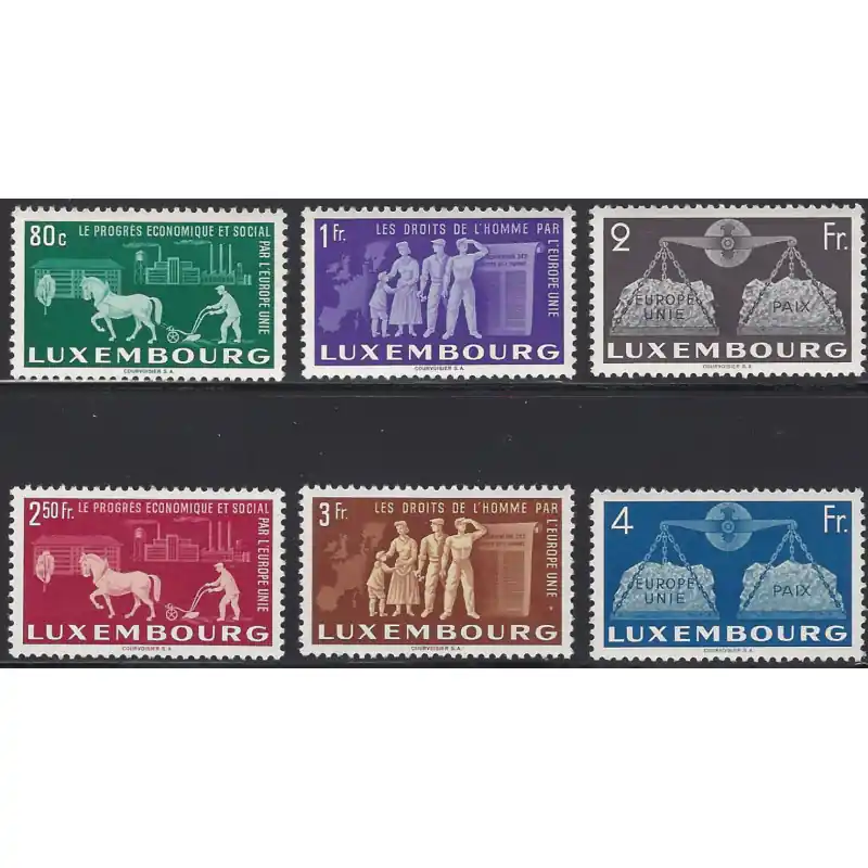 Gros Lot Europe unie timbres de Luxembourg N°443-448 série neuf**.