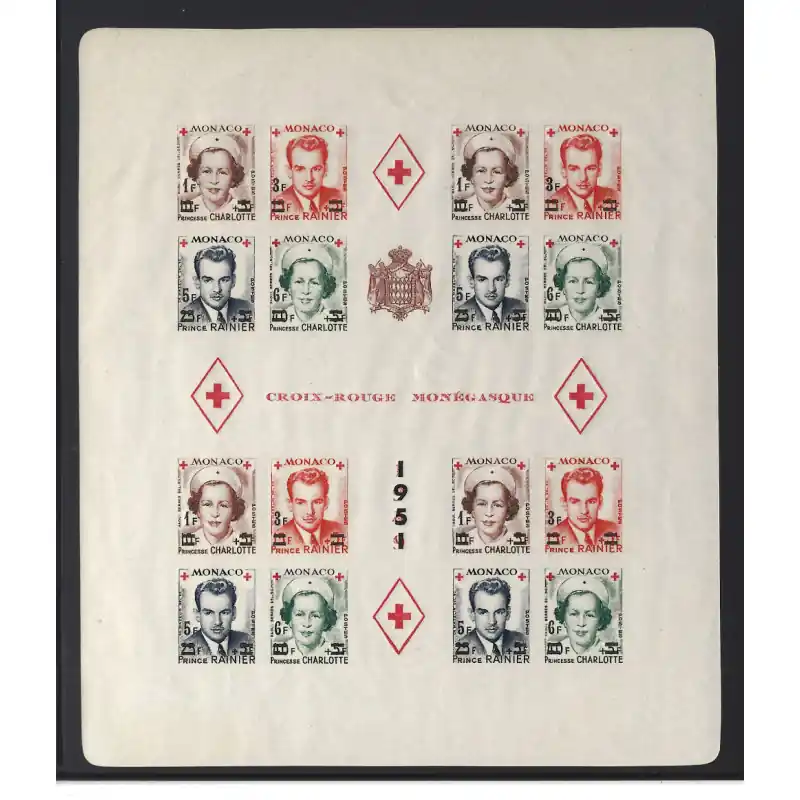 Monaco bloc-feuillet de timbres N°4A Croix-Rouge neuf**. Commander Vite