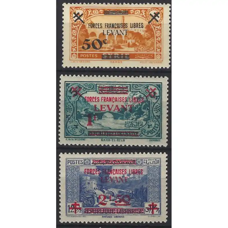 Produit De Marque Levant timbres N°41-43 série neuf**.