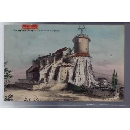 Dernier Modèle Carte postale 75 - Paris - Montmartre - la Tour du Telegraphe - Voyage - Dos divise