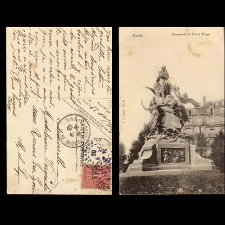Certifié Carte postale 75 - Paris - Monument de Victor Hugo