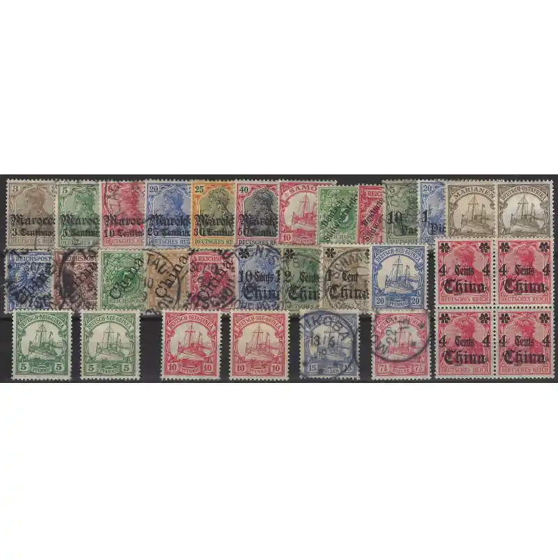 Marque Colonies Allemandes sélection de timbres neufs et oblitérés.