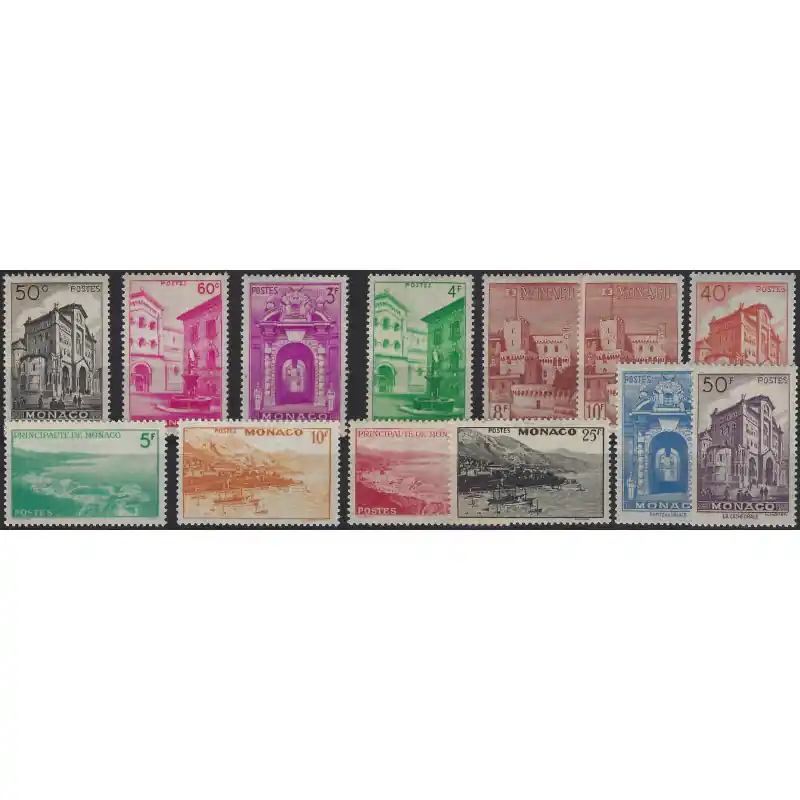 Monaco vues de la Principauté timbres N°307-313C série neuf**. Prix Réduit