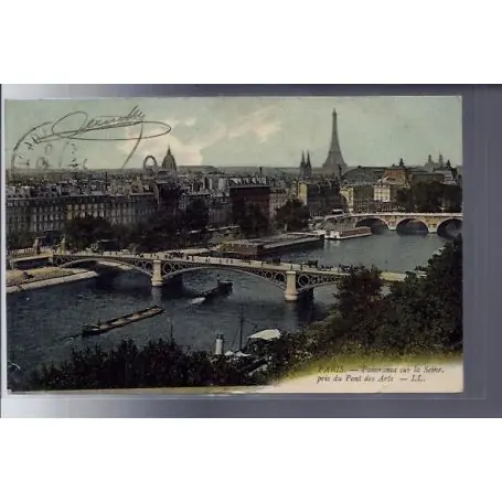 Artisanat Carte postale 75 - Paris - Panorama sur la Seine - pris du Pont des Arts - Voyage - Dos div