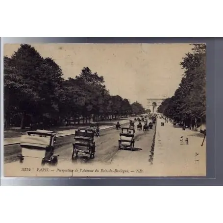 Carte postale 75 - Paris - Perspective de l' Avenue du Bois de Boulogne - Voyage - Dos divi Dernière Chance