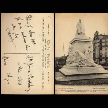 Carte postale 75 - Paris - Place Breteuil - Monument Pasteur Offre Exclusive