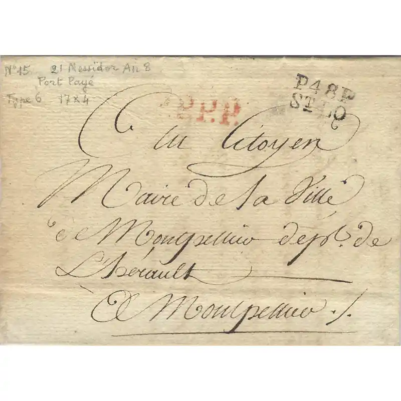 Marque postale P48P ST LO sur lettre P.P.P.P. pour Montpellier 1800. Offre Spéciale