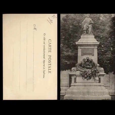 Carte postale 75 - Paris - Statue d'Alexandre Dumas Artisanat