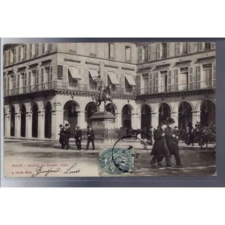 Carte postale 75 - Paris - Statue de Jeanne d'Arc - Voyage - Dos divise Bon Marché