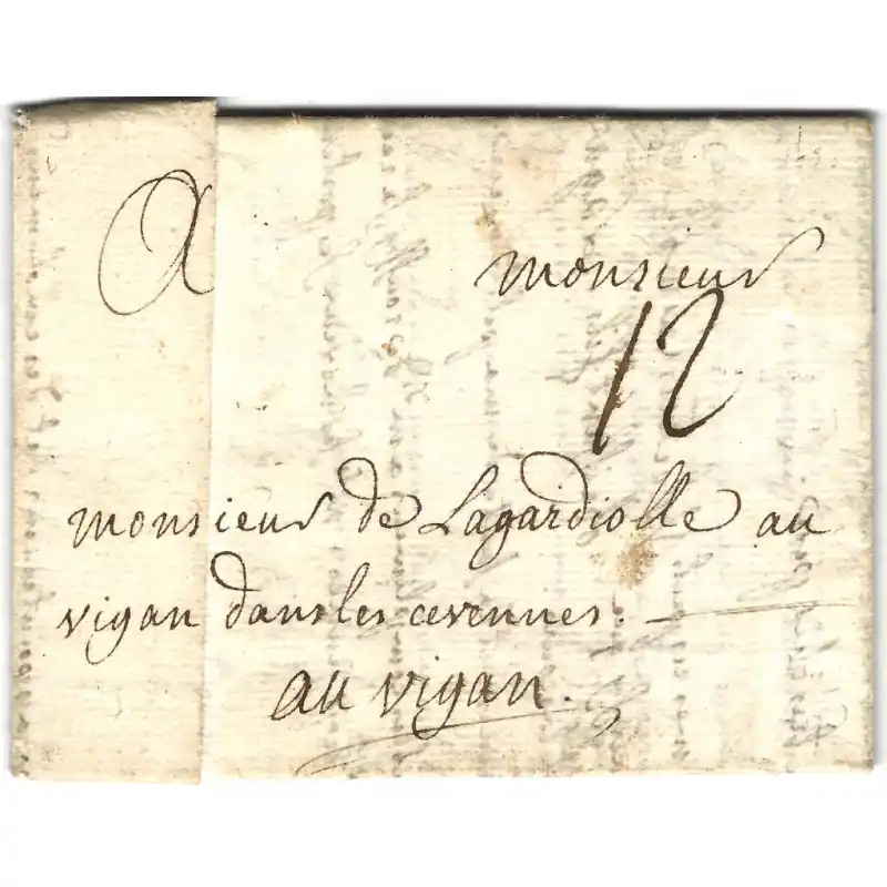 Prix Promo Timbre sec St LO (Saint-Lô) sur lettre pour Le Vigan 1748. R