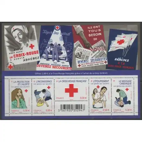 Vente Flash France - Blocs et feuillets - 2010 - No F 4520 - Santé ou Croix-Rouge