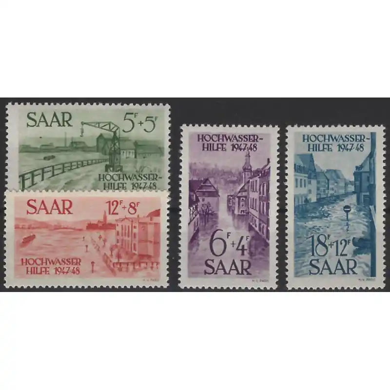 Acheter En Ligne Sarre Inondations timbres N°244-247 série neuf**.