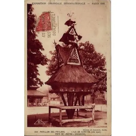 Carte postale 75 - PAvillon des Pays-Bas - L'Ile de Sumatra Fait Main