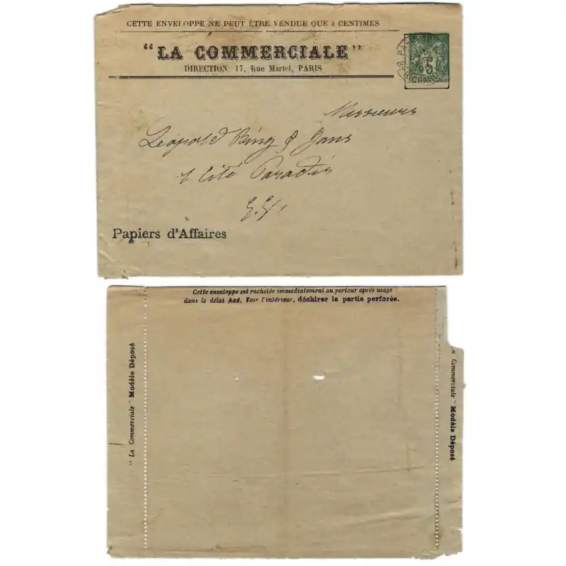 Meilleur Choix Enveloppe lettre annonce TSC type Sage 5c. La Commerciale. RR