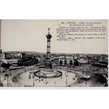 Réduction Carte postale 75 - Place de la Bastille - colone de Juillet