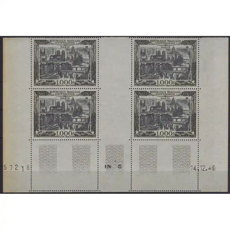 Timbre poste aérienne N°29 bloc coin daté neuf**. Meilleure Qualité