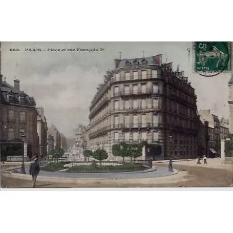 Carte postale 75 - Place et Rue Francois Ier Édition Limitée