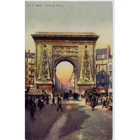 Carte postale 75 - Porte Sain-Denis - couleur Livraison Mondiale