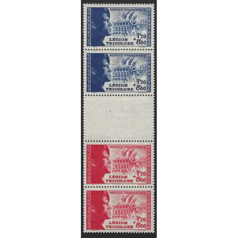 Légion tricolore bande de 4 timbres N°566b neuf**. Expédition Rapide