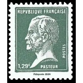 Réduction Timbre de collection France - 5781 - Pasteur "vert" issu du Carnet "100 ans de la machine a affranchir - Pasteur"