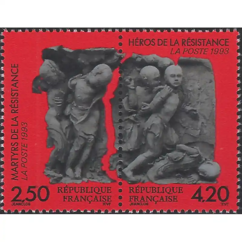 Martyrs et Héros de la Résistance timbres de France N°P2813A paire neuf**. Artisanat