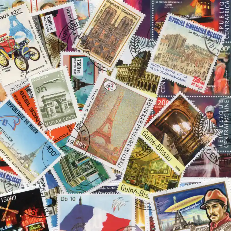 Monuments Parisiens 25 timbres thématiques tous différents. Original