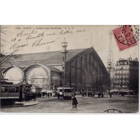 Carte postale Paris - La galerie des Machines - Tramways Prix Promo