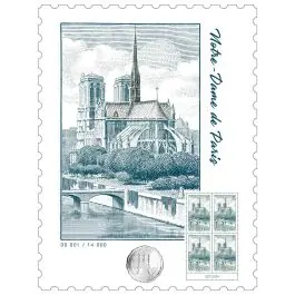 Timbre de collection France - 5825A Affiche Notre Dame de Paris 4x7€ - Hors Abonnement Quantité Limitée