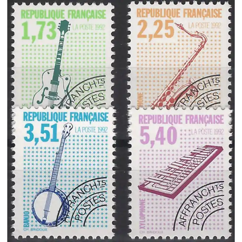 Prix Promo Instruments de musique timbres préoblitérés N°224-227 série neuf**.