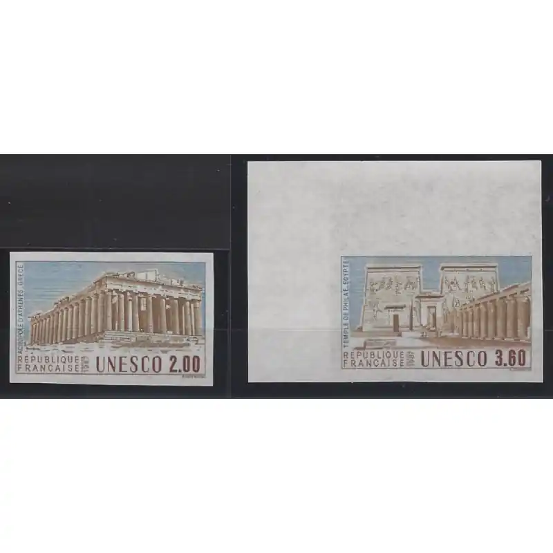 U.N.E.S.C.O. timbres de service N°98-99 série non dentelé neuf**. Premium