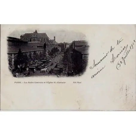 Carte postale Paris - Les halles Centrales - Precurseur - 1902 Produit De Marque