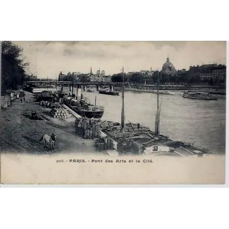 Carte postale Paris - Pont des Arts et la Cite Dos non divise Usine Directe