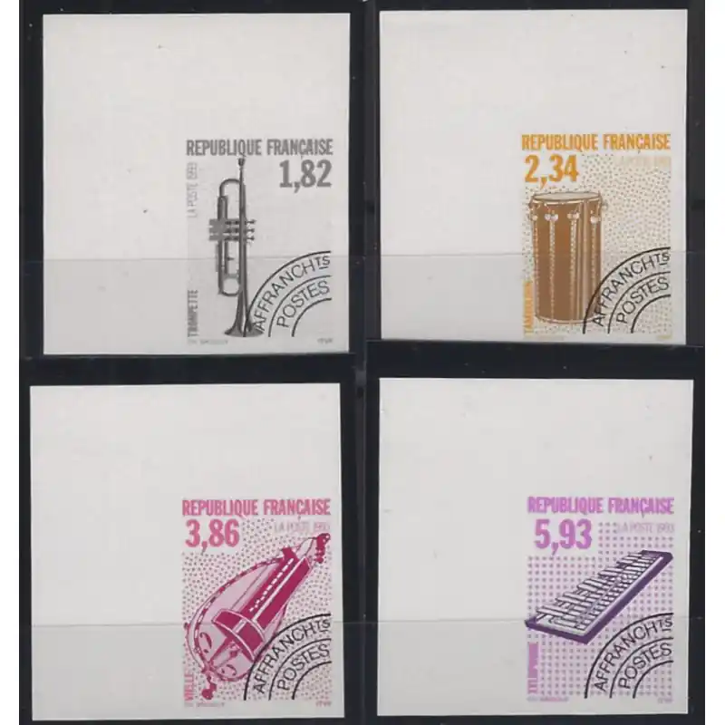 Prix Promo Instruments de musique timbres préoblitérés N°228-231 série non dentelé neuf**.