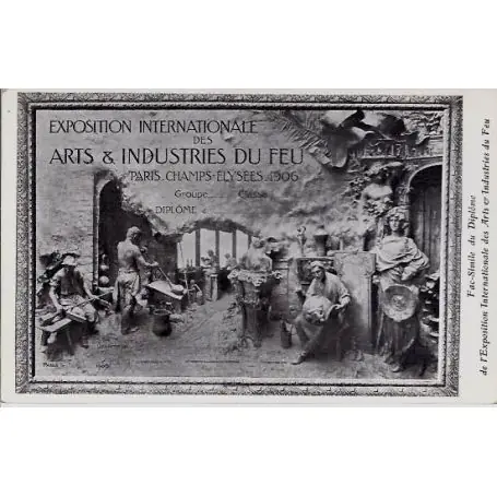 Carte postale Paris 1906 - Expo. Arts et Industries du Feu Promotion Saisonnière