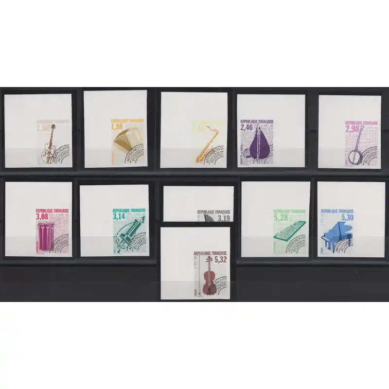 Bon Marché Instruments de musique timbres préoblitérés N°213-223 série non dentelé neuf**.