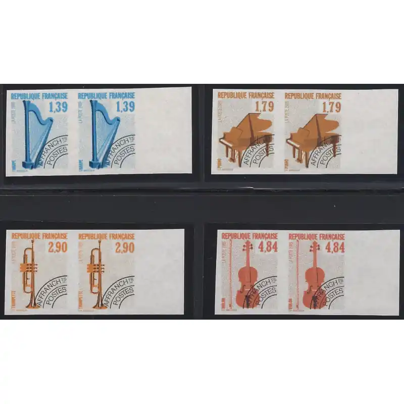 Instruments de musique timbres préoblitérés N°202-205 série non dentelé neuf**. Offre Du Jour