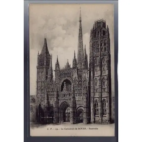 Carte postale 76 - Rouen - la Cathedrale - ensemble - Non voyage - Dos divise Retour Gratuit