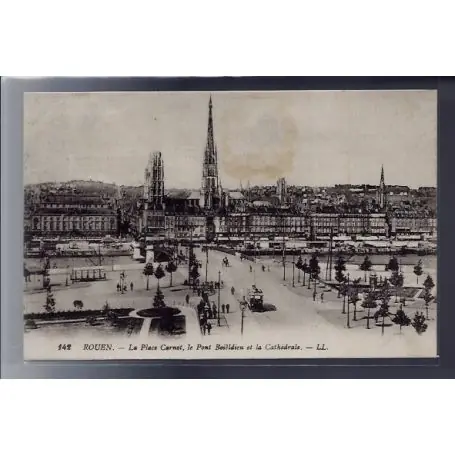 Offre Spéciale Carte postale 76 - Rouen - La Place Carnot - le Pont Boa¯eldieu et la Cathedrale - Voyage