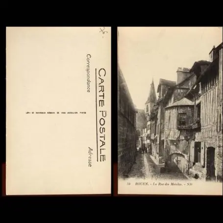 Carte postale 76 - Rouen - La rue des Matelas Retour Gratuit