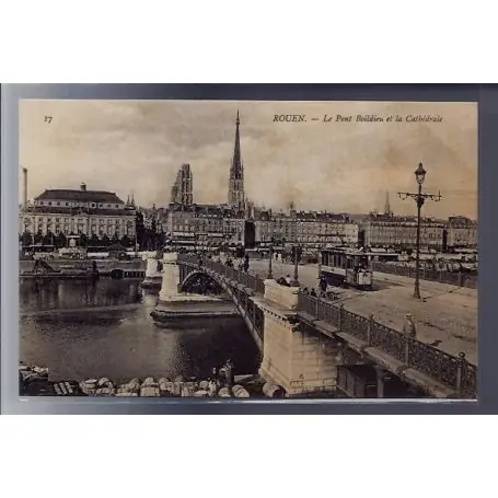 Carte postale 76 - Rouen - le Pont Boildieu et la Cathedrale - Non voyage - Dos divise Dernier Modèle