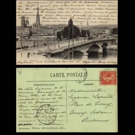 Carte postale 76 - Rouen - Le pont Corneille Marque