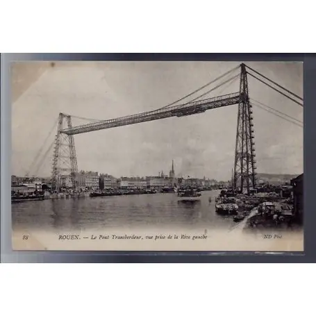 Meilleure Vente Carte postale 76 - Rouen - le Pont transbordeur - vue prise de la Rive Gauche - Non voyag