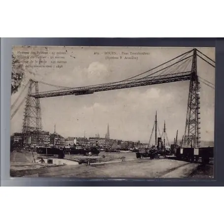 Carte postale 76 - Rouen - Pont Transbordeur - Voyage - Dos divise Affaire À Saisir